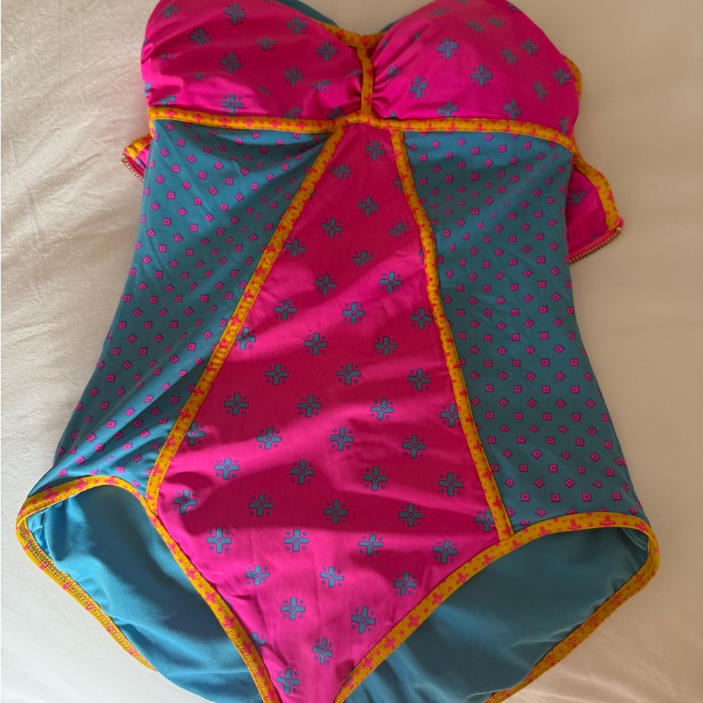 Marc By Marc Jacobs Pink and Blue One Piece Swimsuit